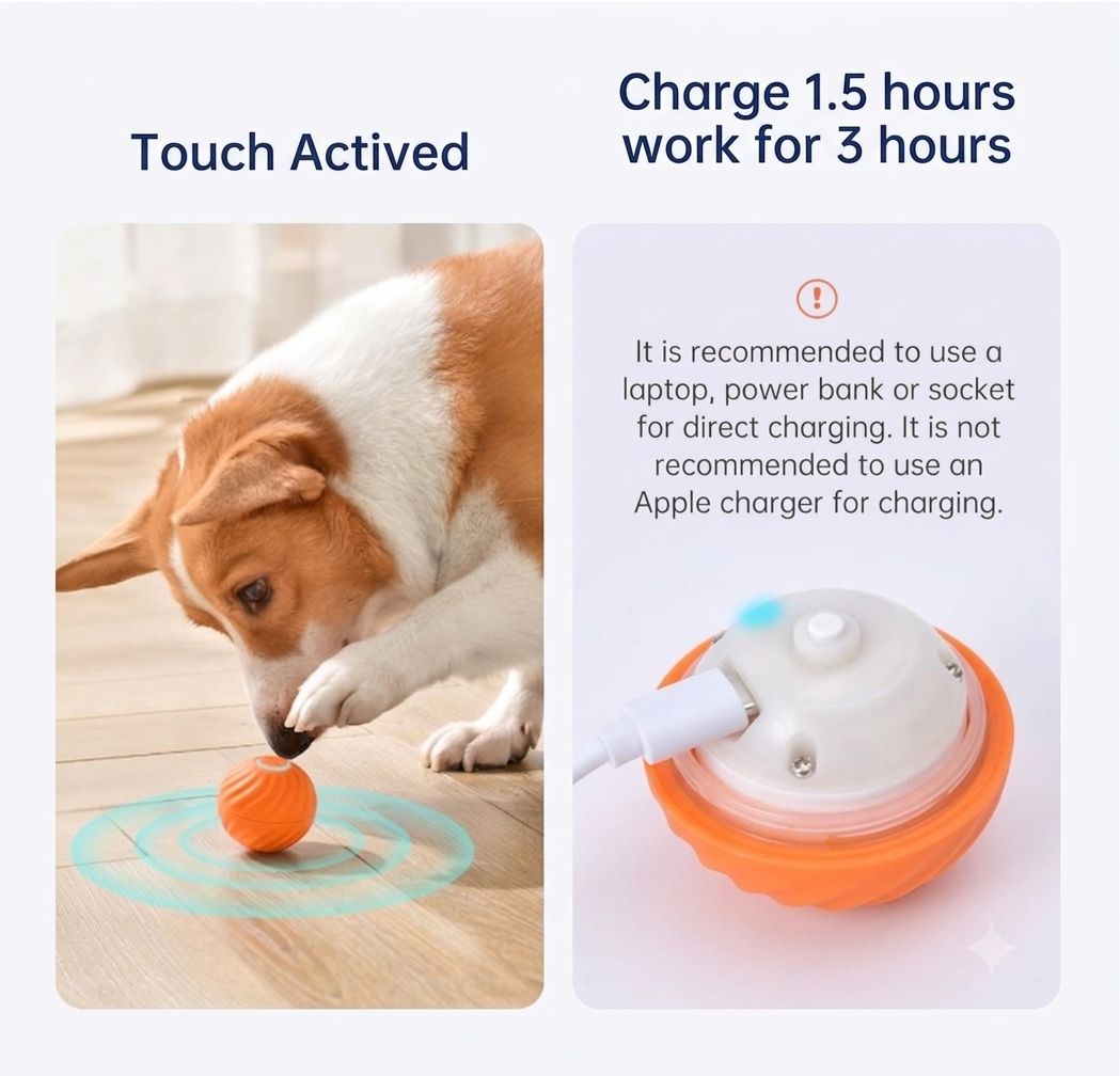 Auto Bouncing Light-Up Pet Ball