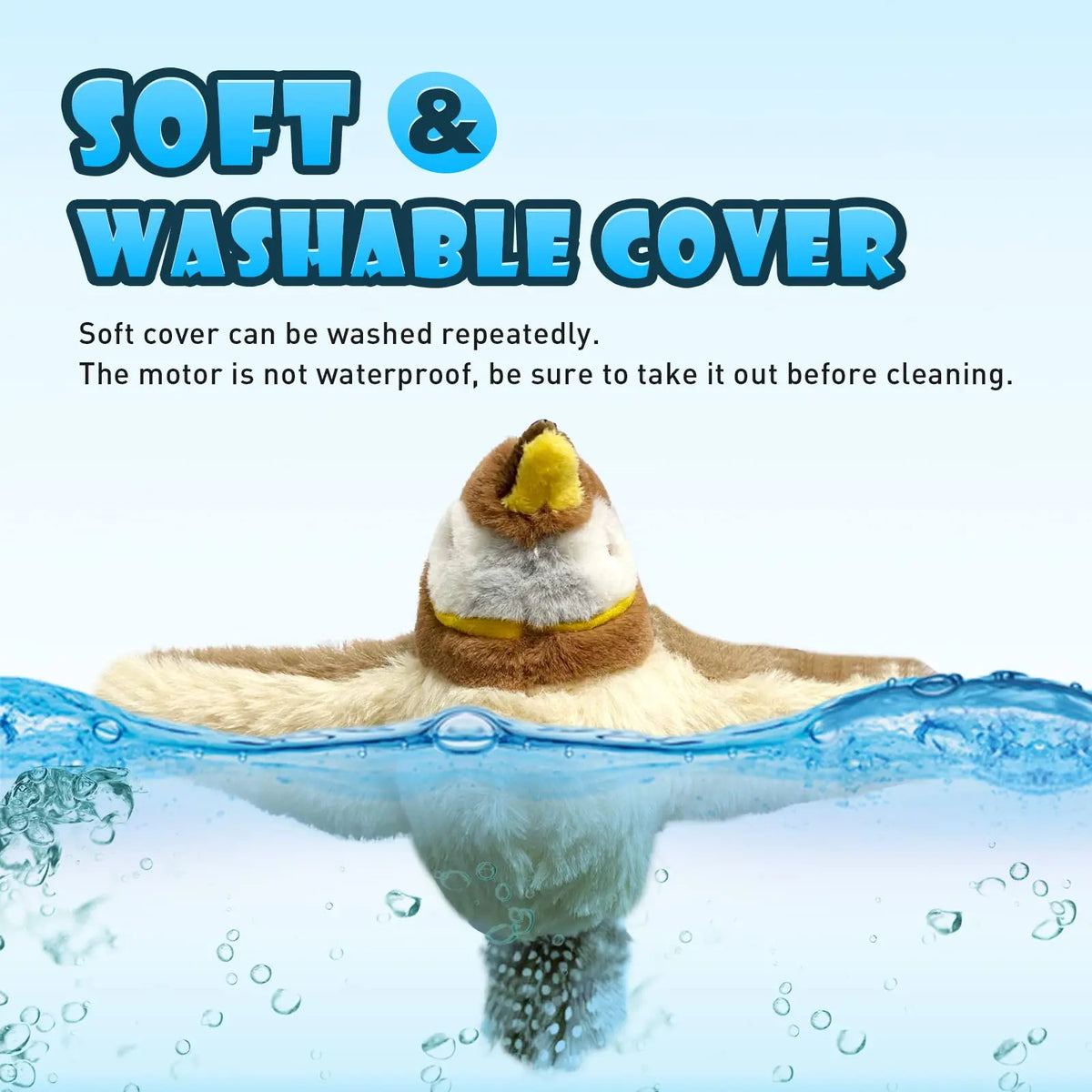 Smart Electric Rechargeable Plush Flapping Bird Toy for Cats Touch Activated Sparrow Interactive Cat Toy